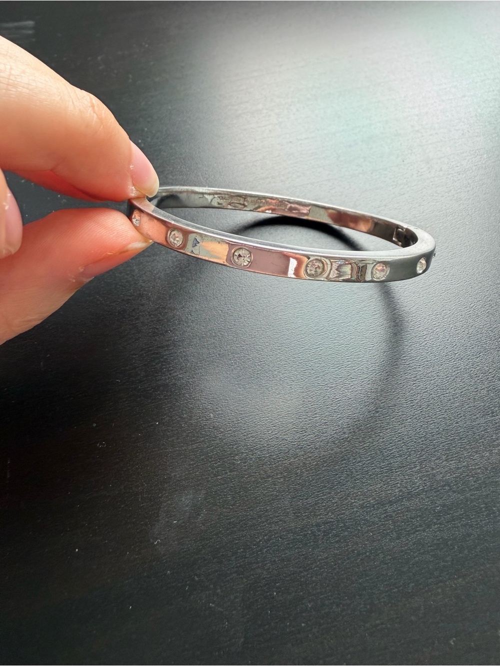 Kate Spade Silver Crystal Accent Bangle Bracelet